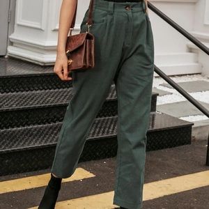 Shein Corduroy Cropped High-waisted Pants